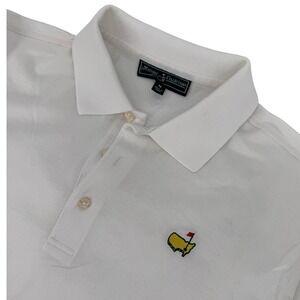 Masters Golf Polo Shirt Mens Size M Augusta National Logo White Golf Polo